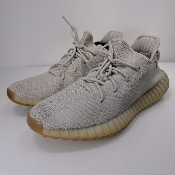 Adidas Yeezy Boost 350 V2 Light Gray Sesame Lace Up Sneakers Size 13 - Picture 12 of 13